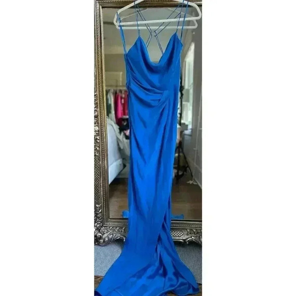GAUGE81 Lapis Blue Shiroi Long Silk Dress NEW NWOT* - Picture 4 of 9